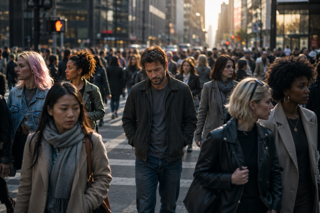 Cette image représente la perte de repère des hommes dans une société qui affaiblit leur autorité et priorise les femmes